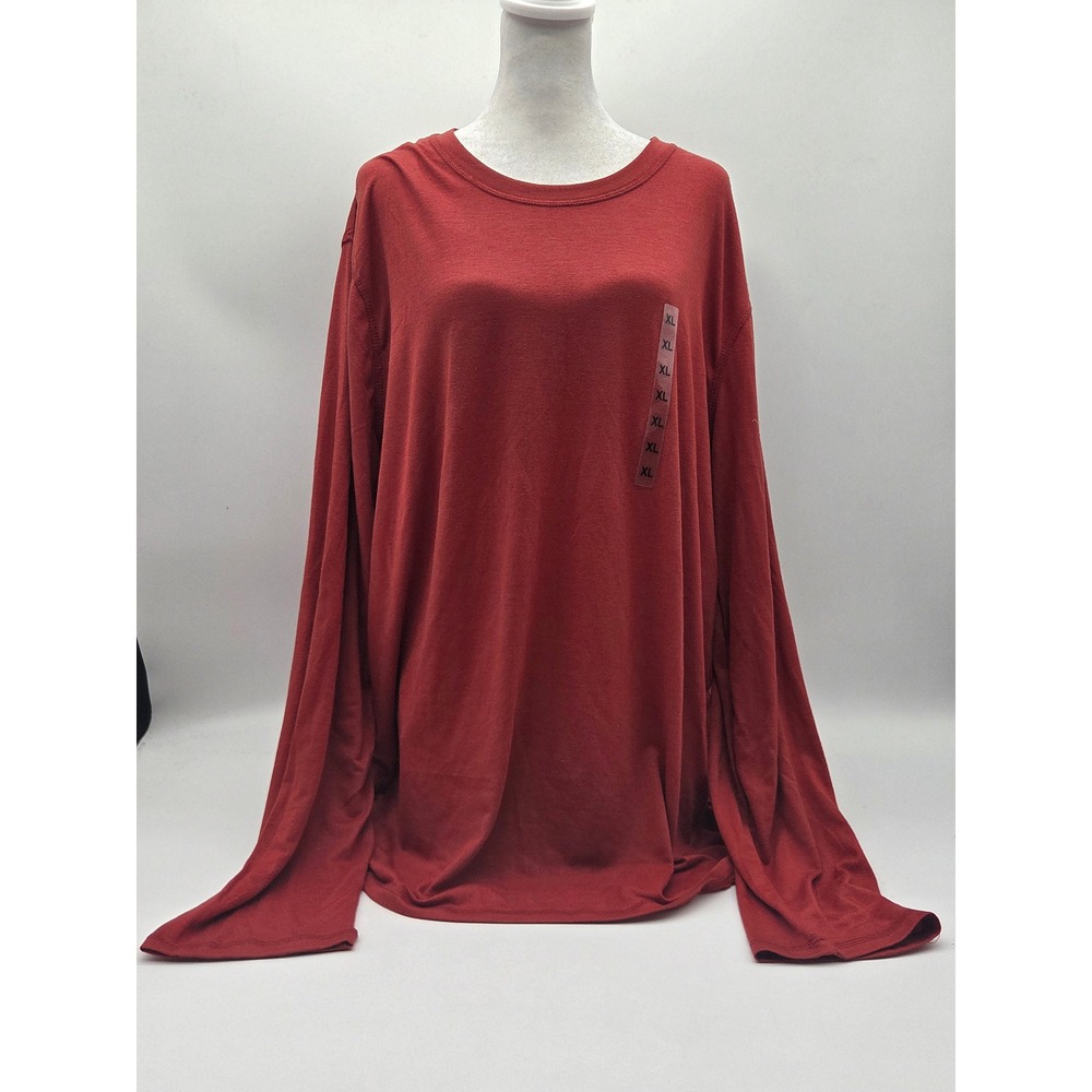 Cuddl Duds Women's XL Red Classic Jersey Long Sleeve Crew Neck Top NWT 101-934